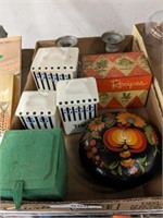 SPICE BOXES, ORNAMENT, RECIPE BOX, CANDLE HOLDERS