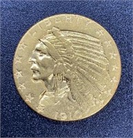 1910 Indian Head $5 Gold Coin
