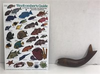 Wood Carved Fish W/ Reefcombers Guide Sheet
