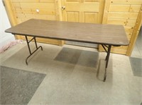 Wooden Table w/ Folding Legs-30"Wx72"L