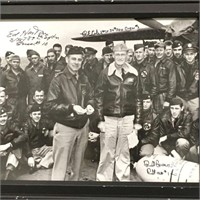 Antique Signed Photograph Of Airmen, Framed