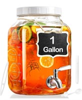 1 Pack 1 Gallon Glass Drink Dispensers for