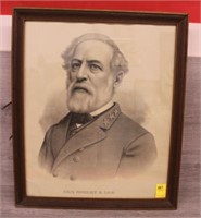 General Robert E. Lee Lithograph in frame