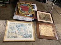 Framed Maps, Art, Game Board.