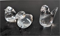 3 Pc. Art Glass Birds & Duck