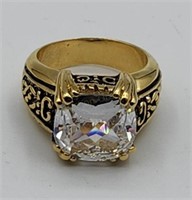 High End Bold Estate Ring Sz 8 Heavy Goldplate