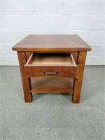 World Market Solid Wood One Drawer Table