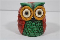 Ceramic Owl Coin Bank 4 1/2"