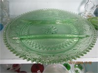 Depression Green Glass Tray
