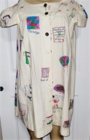 Vintage Art Teacher's Smock - Child Hand Painted