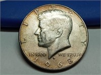 OF) 1968 D Kennedy silver half dollar