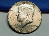 OF) 1967 Kennedy silver half dollar