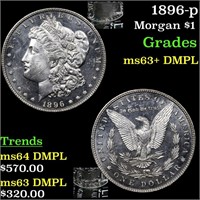 1896-p Morgan $1 Grades Select Unc+ DMPL