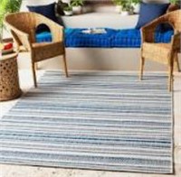 Safavieh 7x9 plush pink/blue stripped area rug