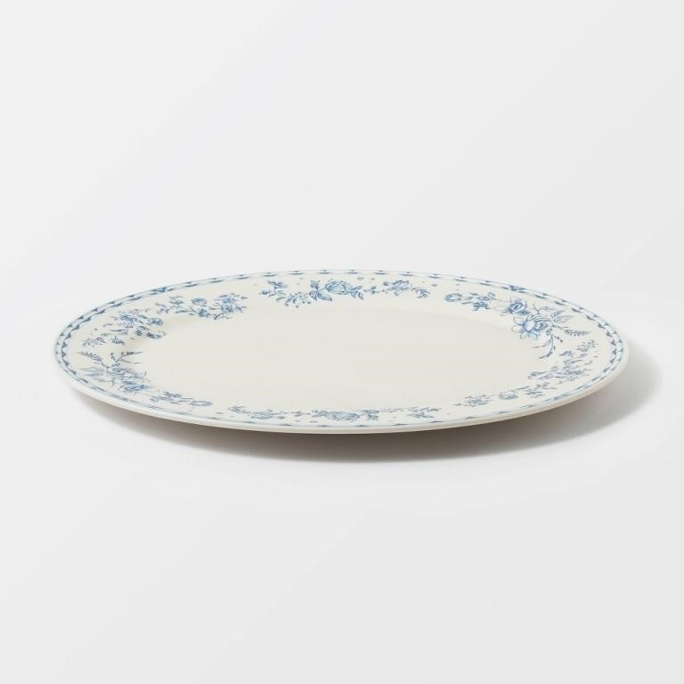 Blue Melamine Floral Platter - Studio McGee