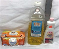 C4) SMALL CLEANING LOT WITH 1/2 BOTTLE TIKI OIL
