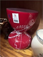 Red and White Glass Vase