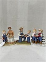 (3) "Denim Days" Homco Figurines