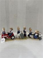 (3) "Denim Days" Homco Figurines