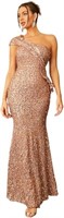 Miss ord Women's Formal One Shoulder Sequin Prom