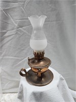 Vintage Mini Oil Lamp Metal Bottom