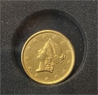 1851 Liberty Head Gold Dollar, Type 1 (MS60)