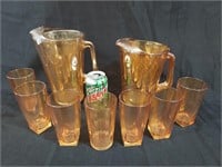 Carnival Glass Pitchers and Glasses