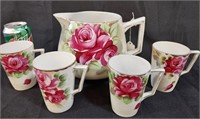 Handpainted Pitcher and Cups