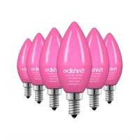 6PCS EDISHINE E12 Pink Christmas Light Bulb  5W Eq
