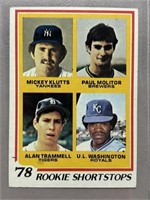 1978 PAUL MOLITER & ALAN TRAMMELL ROOKIE TOPPS