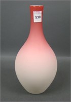 Peach Blow Satin Case Art Glass Bottle Neck Vase