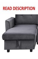 Modern Minimalism Dark Gray Velvet Storage Chaise