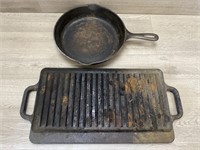 Cast Iron 10.5" Skillet & Griddle Grill Top