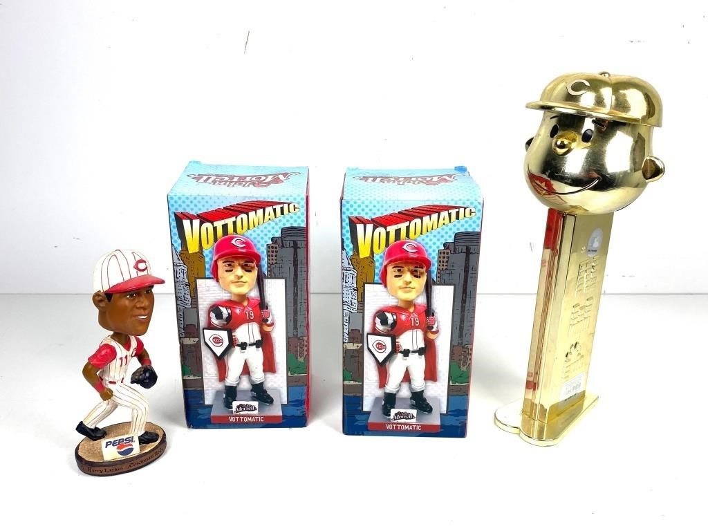 CINCINNATI REDS BOBBLE HEADS & GIANT PEZ