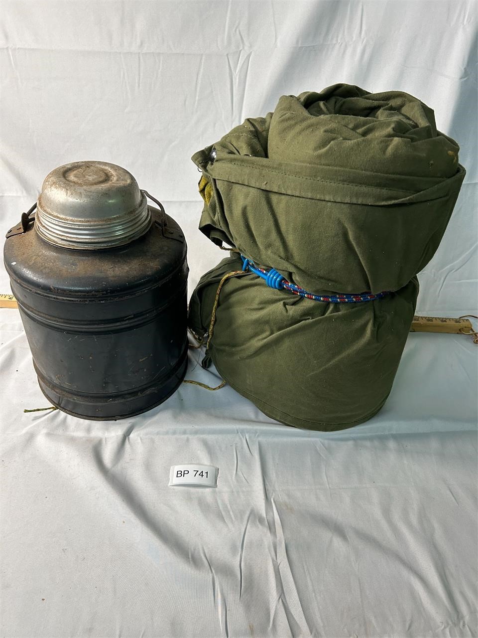 VTG Gallon Thermos & Military Sleeping Bag