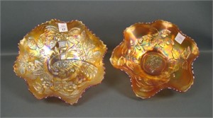 (2) Fenton Marigold Carnival Glass Bowls.