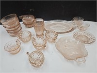 Lot of Vintage Pink Depression Glass Ware