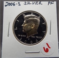 2006-S Silver Proof Kennedy half dollar.