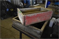 2 vintage decorative wooden crates