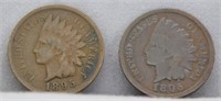(2) 1895 Indian Head Pennies. Note: Good