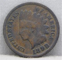1898 Indian Head Penny. Note: Good Condition.