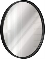 Black Round Wall Mirror - 27.5 Inch