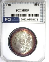 1889 Morgan PCI MS65 Great Rim Color