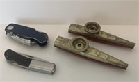 Vintage Pocket Knives and Kazoos