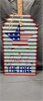 Galvanized  Land of the free patriotic metal sign