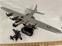 Flying Fortress figurine and alarm clock