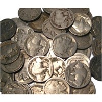 (50) Mixed Date and Grade Buffalo Nickels