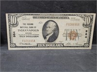 1929 Ntl. Bank of Indy $10 Bill