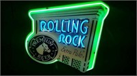 Rolling Rock neon beer sign