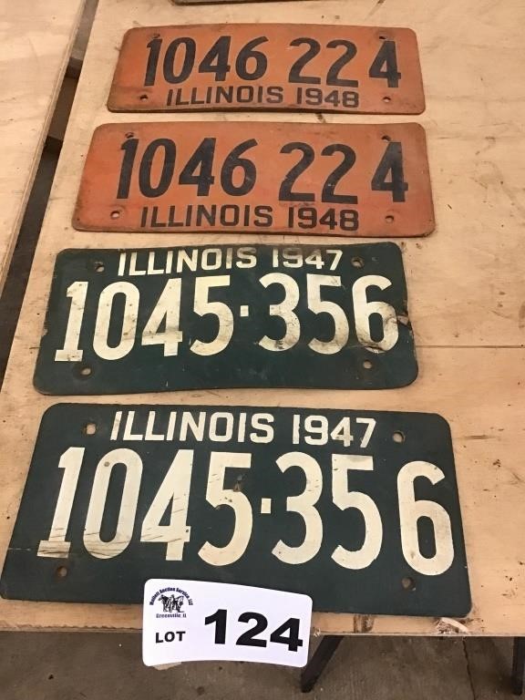 1947, 1948 SOY BEAN LICENSE PLATES